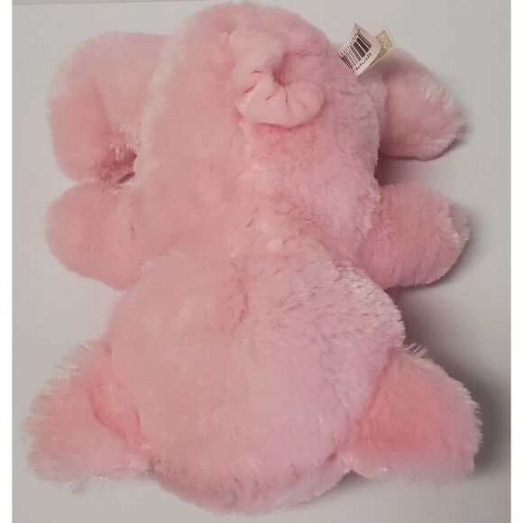 Dan Dee Pink Pig Stuffed w/Bow Plush Animal Pig Ribbed Curly Tail Super Soft Fur - Picture 10 of 14